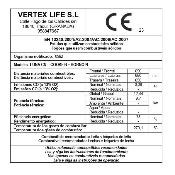 Estufa de Leña EIDER BIOMASA COOKFIRE HORNO ECO NEW